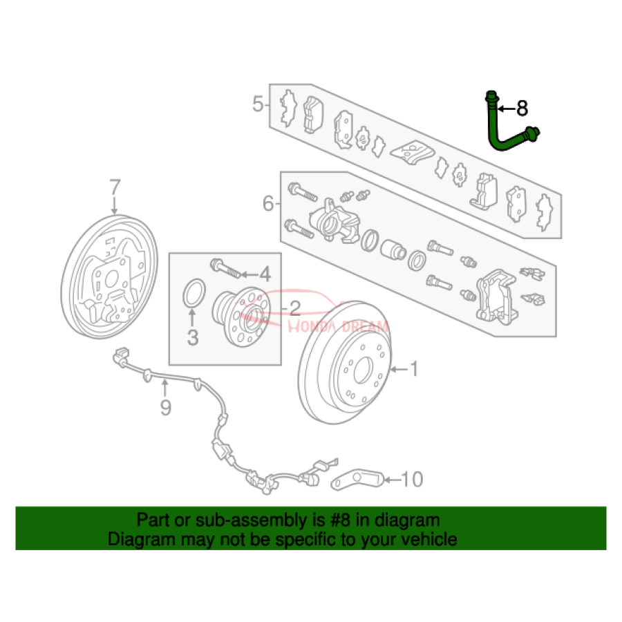 Hose Set, Rear Brake Right (01466-SHJ-A00) - 2