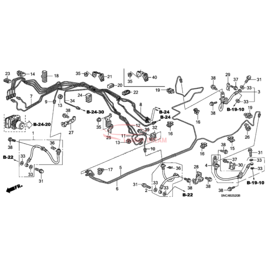 Hose Set, Rear Brake Right (01466-SNA-J01) - 3