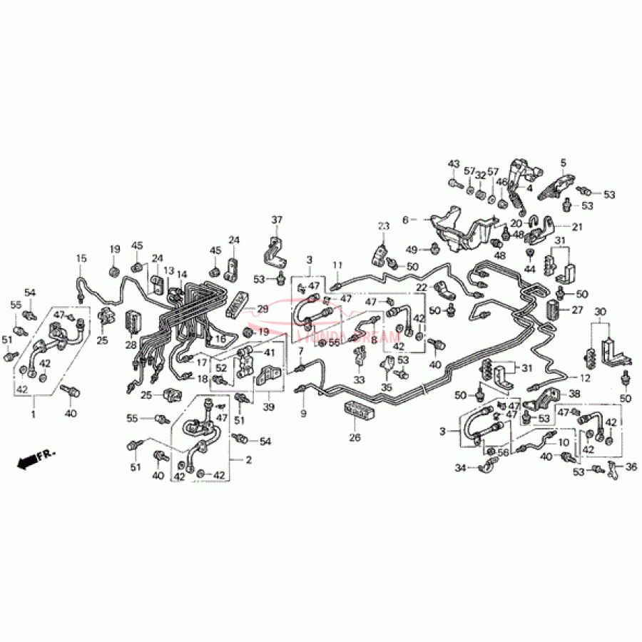 Hose Set, Rear Brake Right (01466-SX0-000) - 1