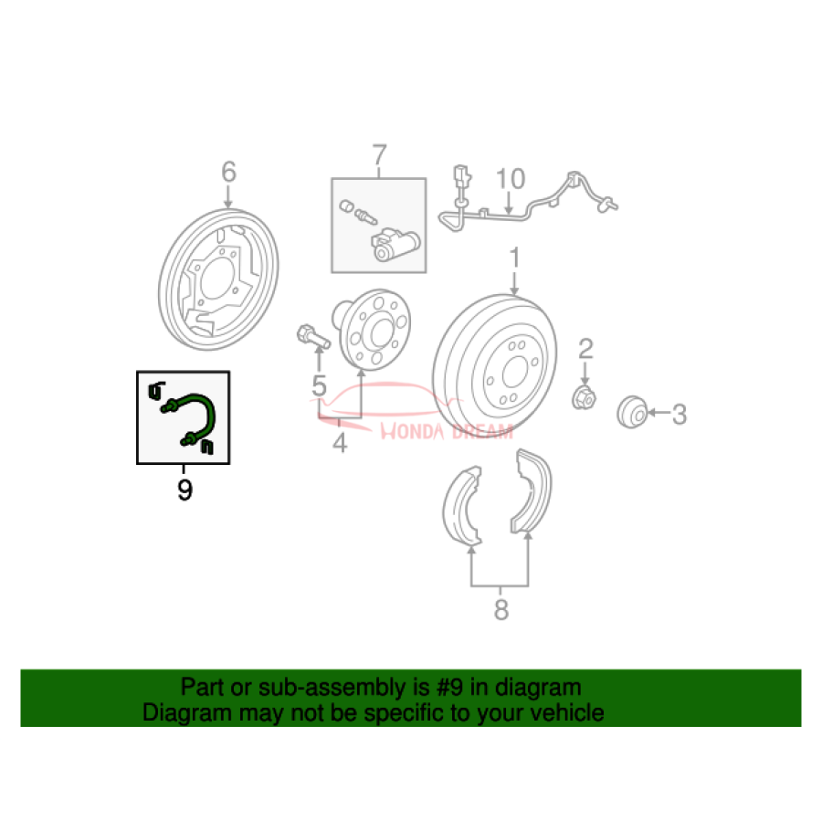 Hose Set, Rear Brake Right (01466-TF0-000) - 2