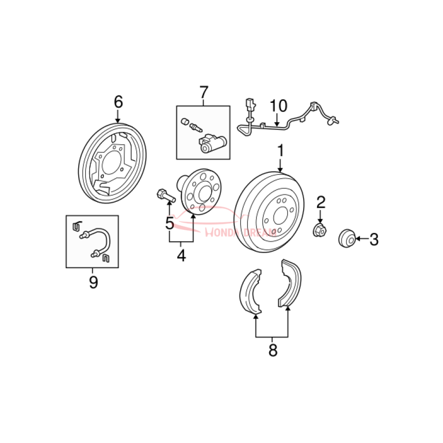 Hose Set, Rear Brake Right (01466-TF0-000) - 3