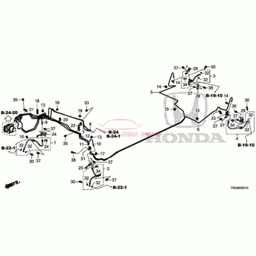 Hose Set, Rear Brake Right (01466-TR0-A51) - 1