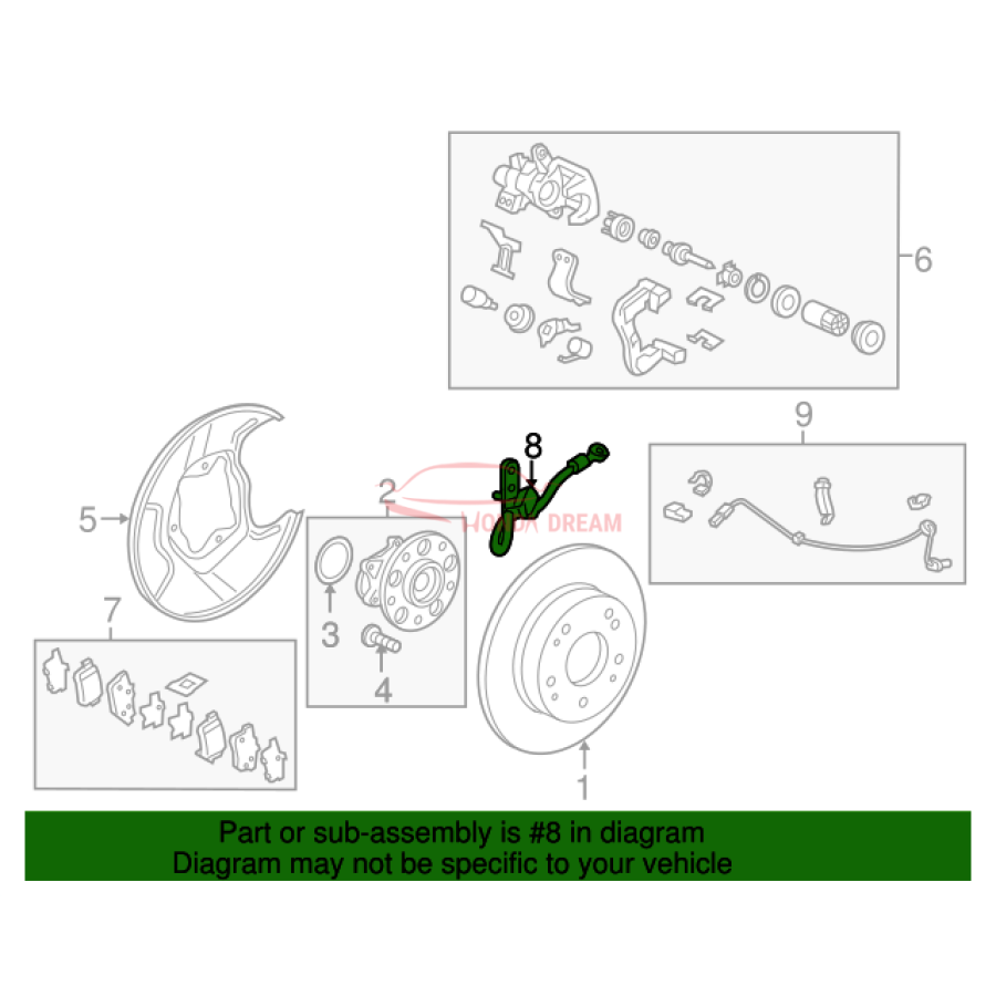 Hose Set, Rear Brake Right (01466-TR3-A52) - 2