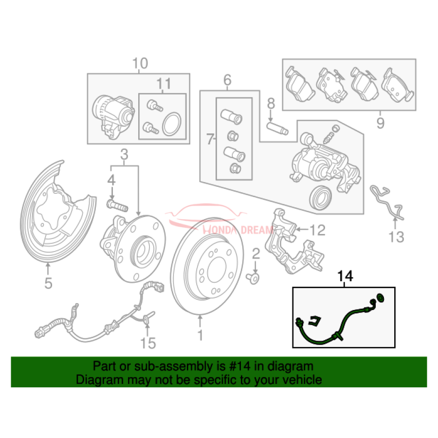 Hose Set, Rear Brake Right (01466-TVA-A01) - 2