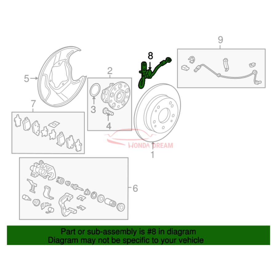 Hose Set, Rear Brake Left (01468-SNA-J02) - 2