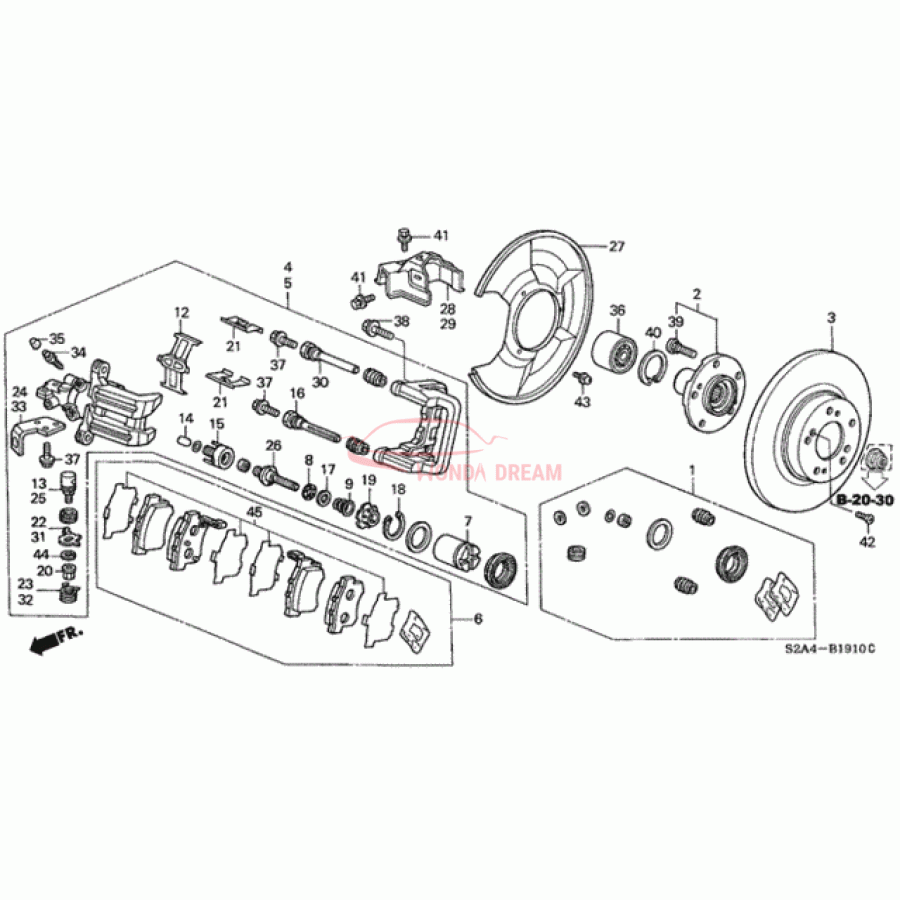 Rear caliper repair kit (01473-S2A-010) - 1