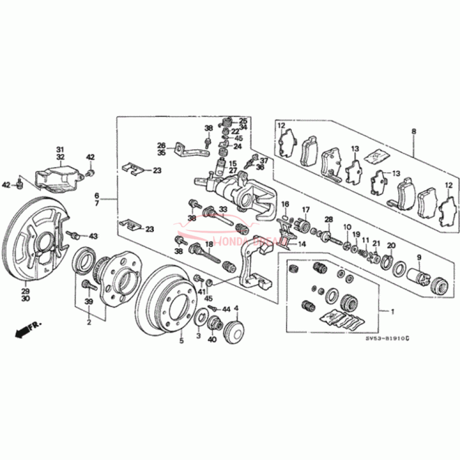 Rear caliper repair kit (01473-SV5-010) - 1