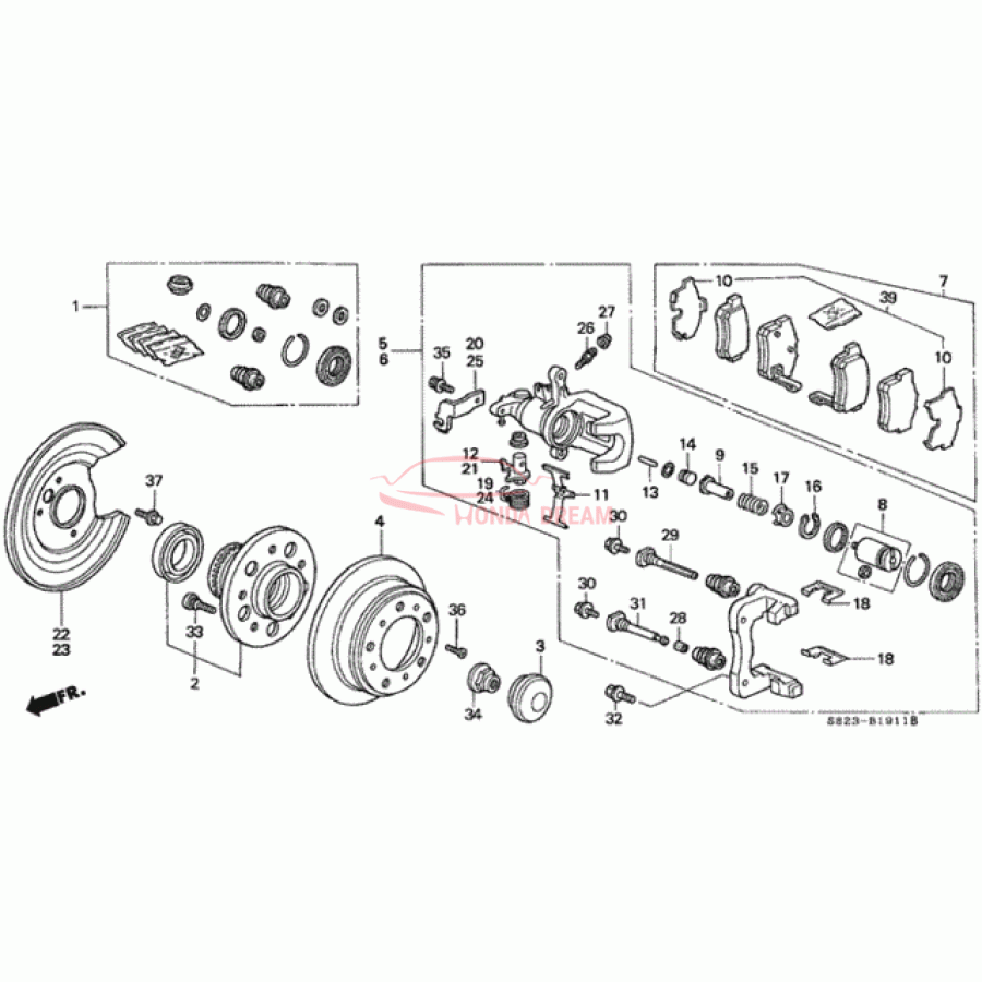 Rear caliper repair kit (01473-SY8-010) - 1