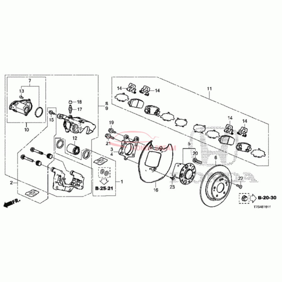 Rear caliper repair kit (01473-T7A-J00) - 1