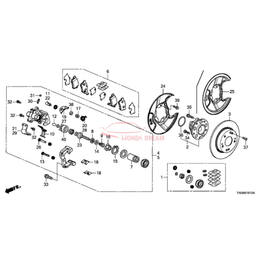 Rear caliper repair kit (01473-TR0-A00) - 2