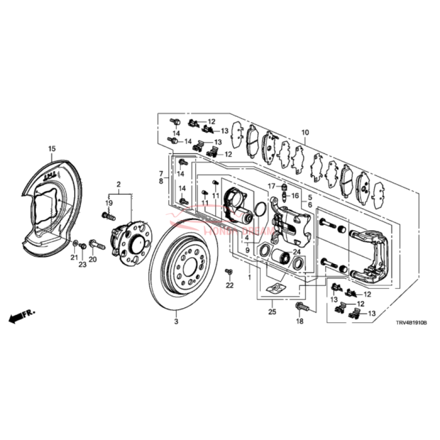 Rear caliper repair kit (01473-TY2-A01) - 1