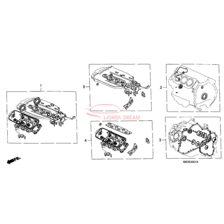 Gasket Kit, Rear Cylinder Head (06120-P8A-A11) - 1