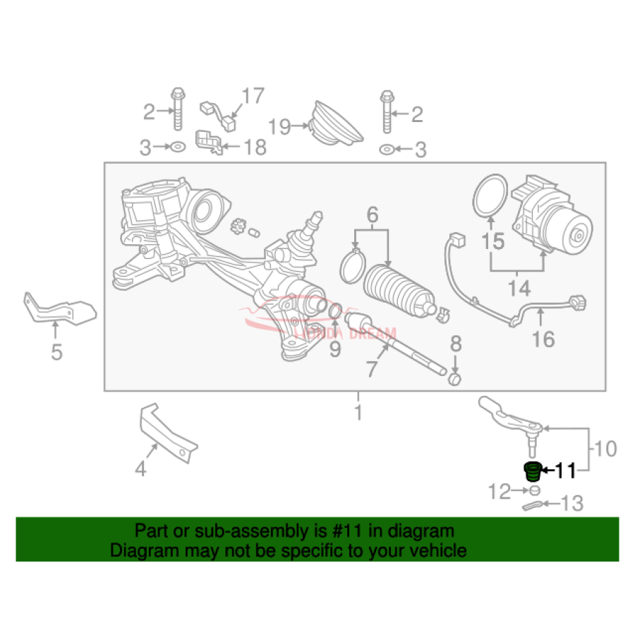 Boot, Tie Rod End (06535-T4R-305) - 2