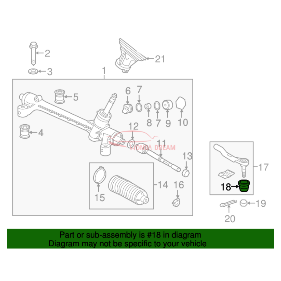 Boot, Tie Rod End (06535-T7A-305) - 2