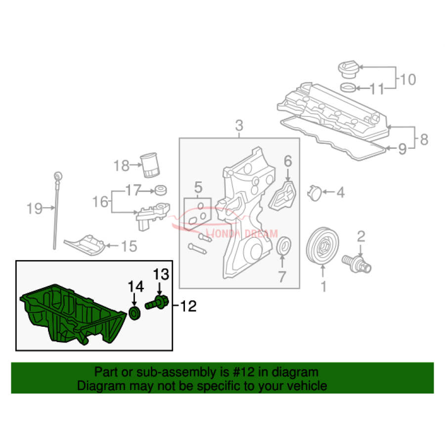 Engine Oil Pan (11200-51B-H00) - 3