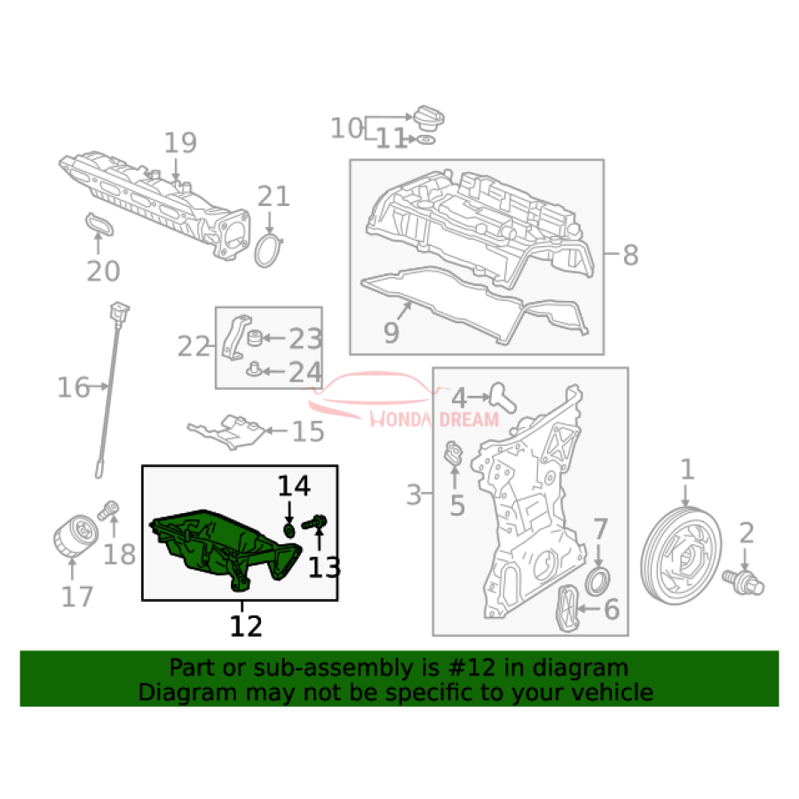 Engine Oil Pan (11200-5BF-A00) - 3