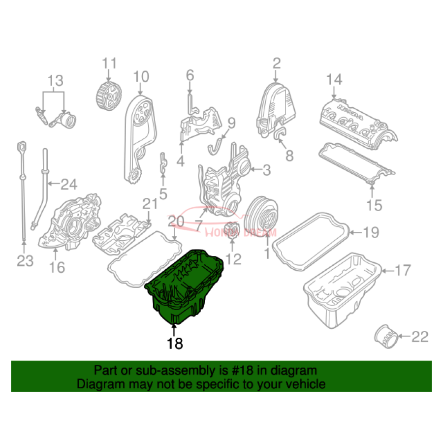 Engine Oil Pan (11200-P2J-000) - 3