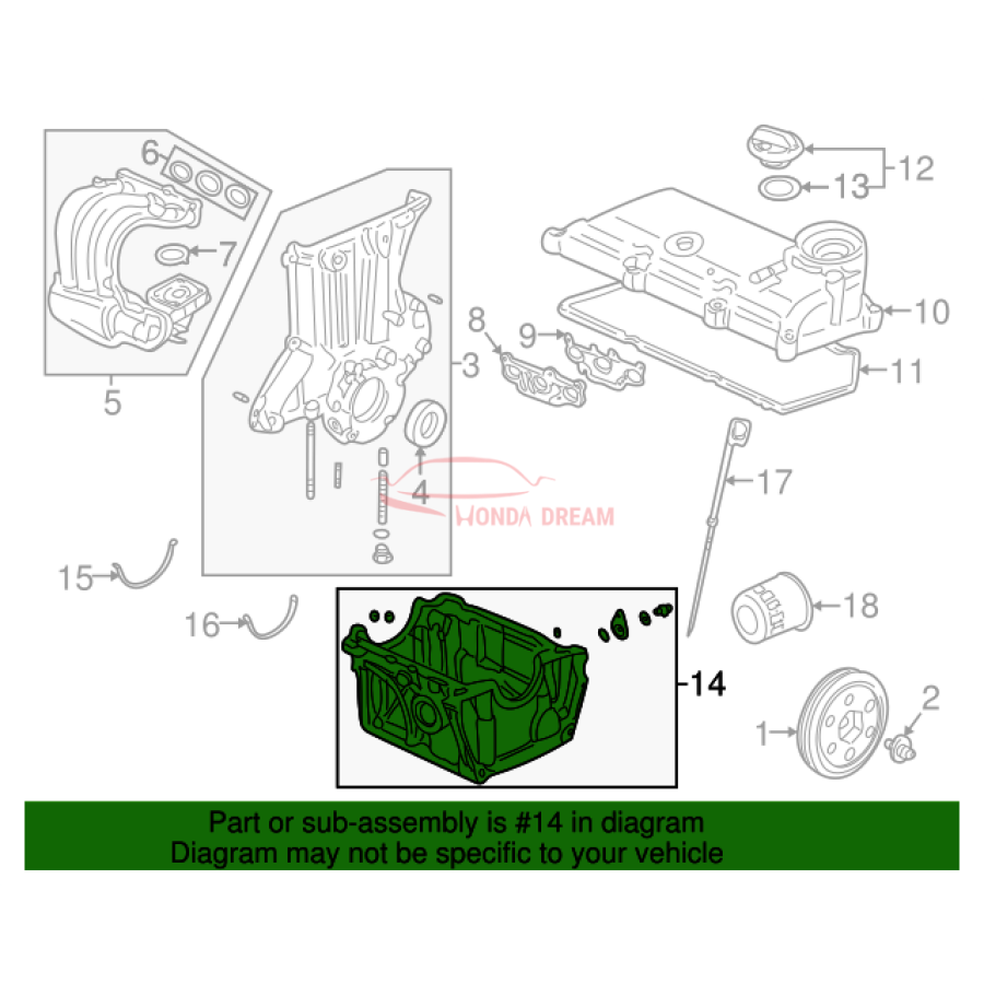 Engine Oil Pan (11200-PHM-000) - 3