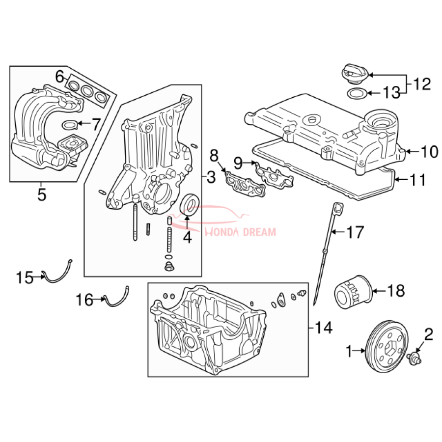 Engine Oil Pan (11200-PHM-000) - 2