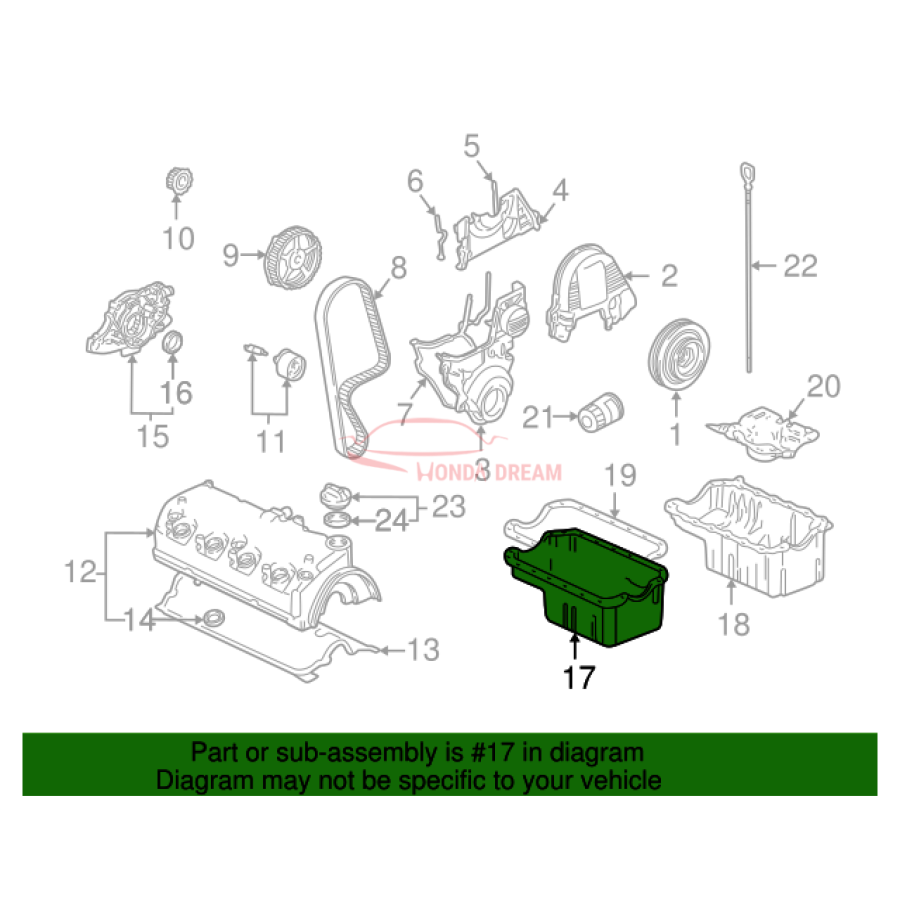 Піддон картера двигуна (11200-PLC-000) - 3