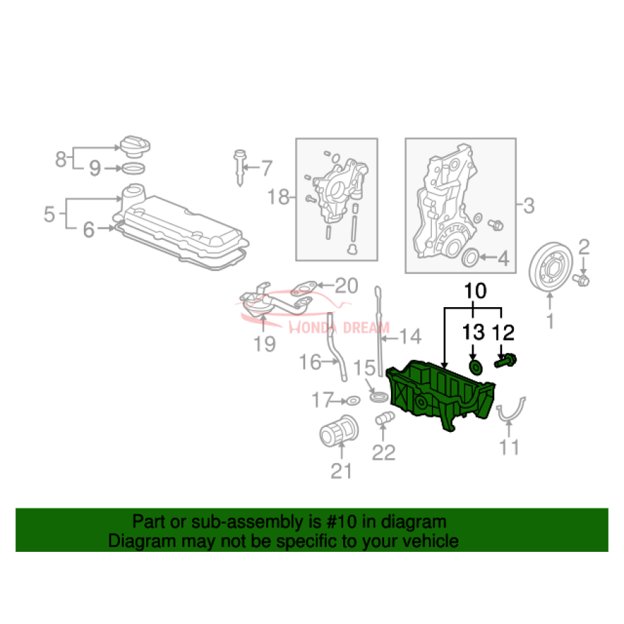 Engine Oil Pan (11200-RB0-000) - 3