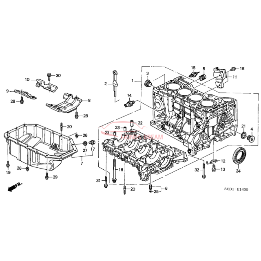 Engine Oil Pan (11200-RBB-000) - 2