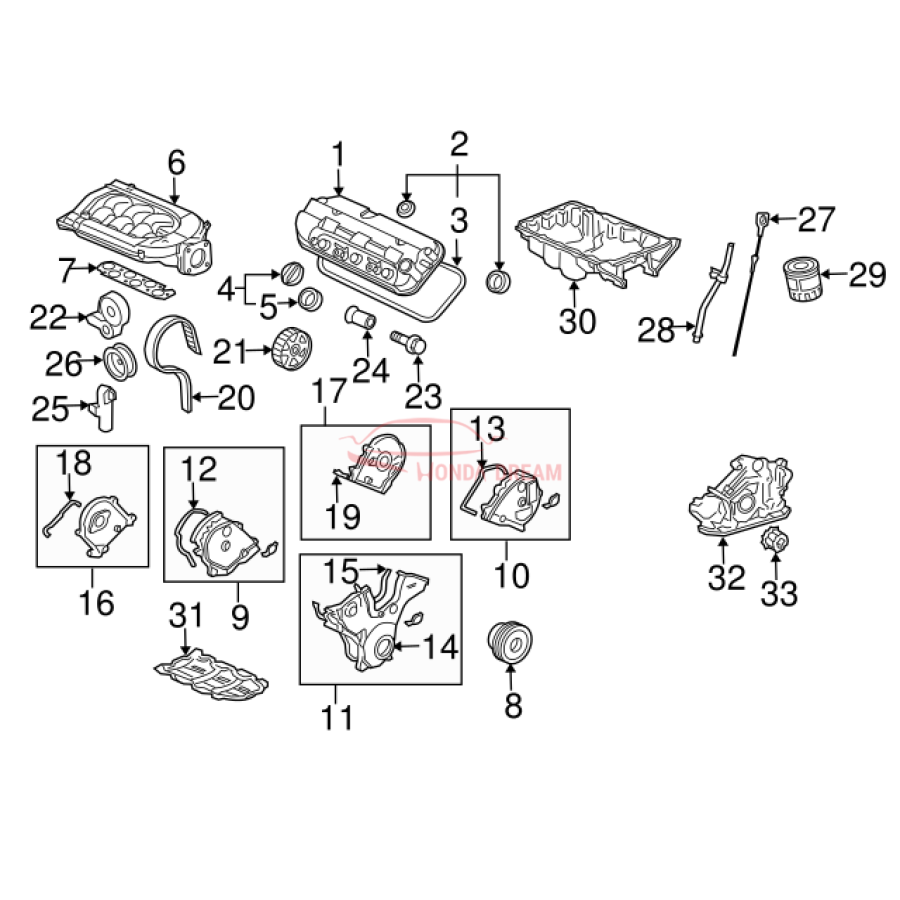 Ущільнювач кришки ГБЦ, комплект (12030-P8A-A00) - 3