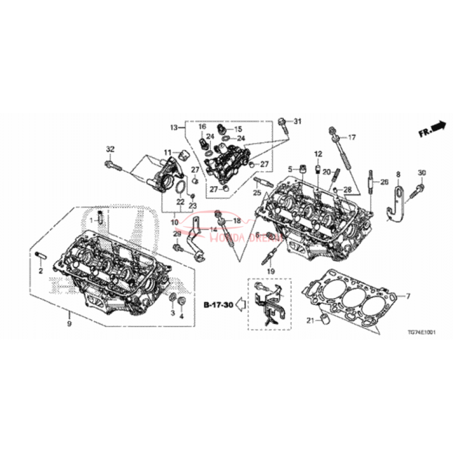 Прокладка задньої головки блока циліндрів (12261-R9P-A01) - 1