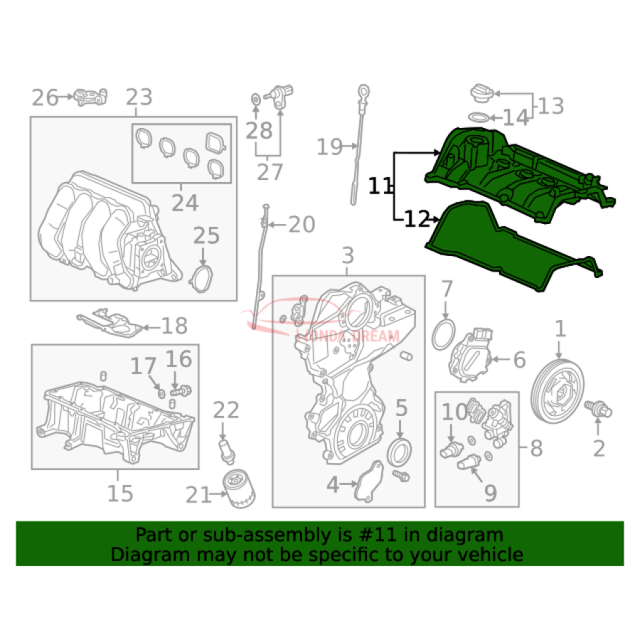 Клапанна кришка (12310-5R0-003) - 2