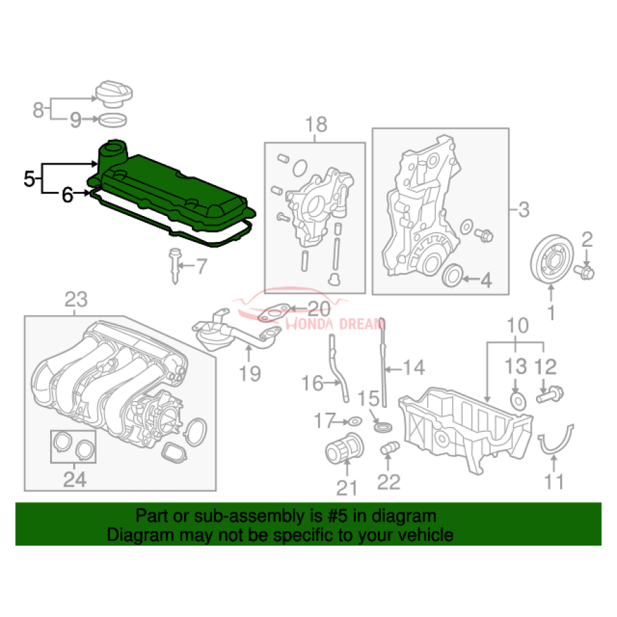 Cover, Cylinder Head (12310-5R1-003) - 3