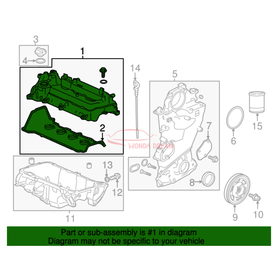 Cover, Cylinder Head (12310-5Y3-J01) - 3