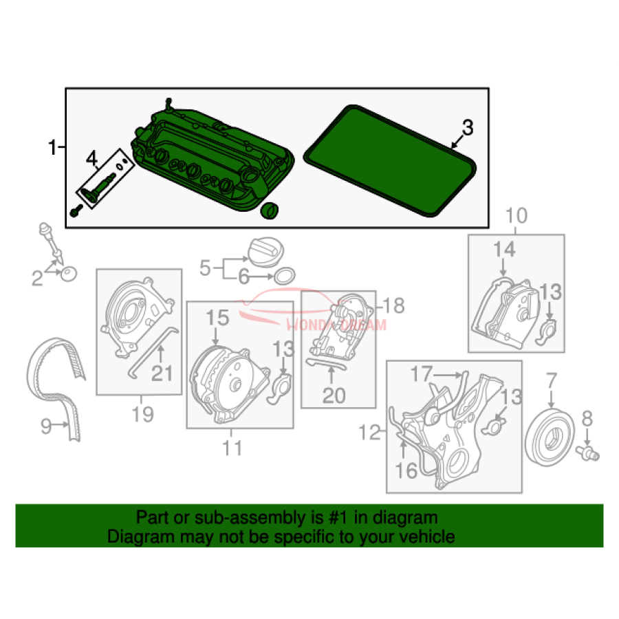 Cover, Rear Cylinder Head (12320-5J6-A00) - 2