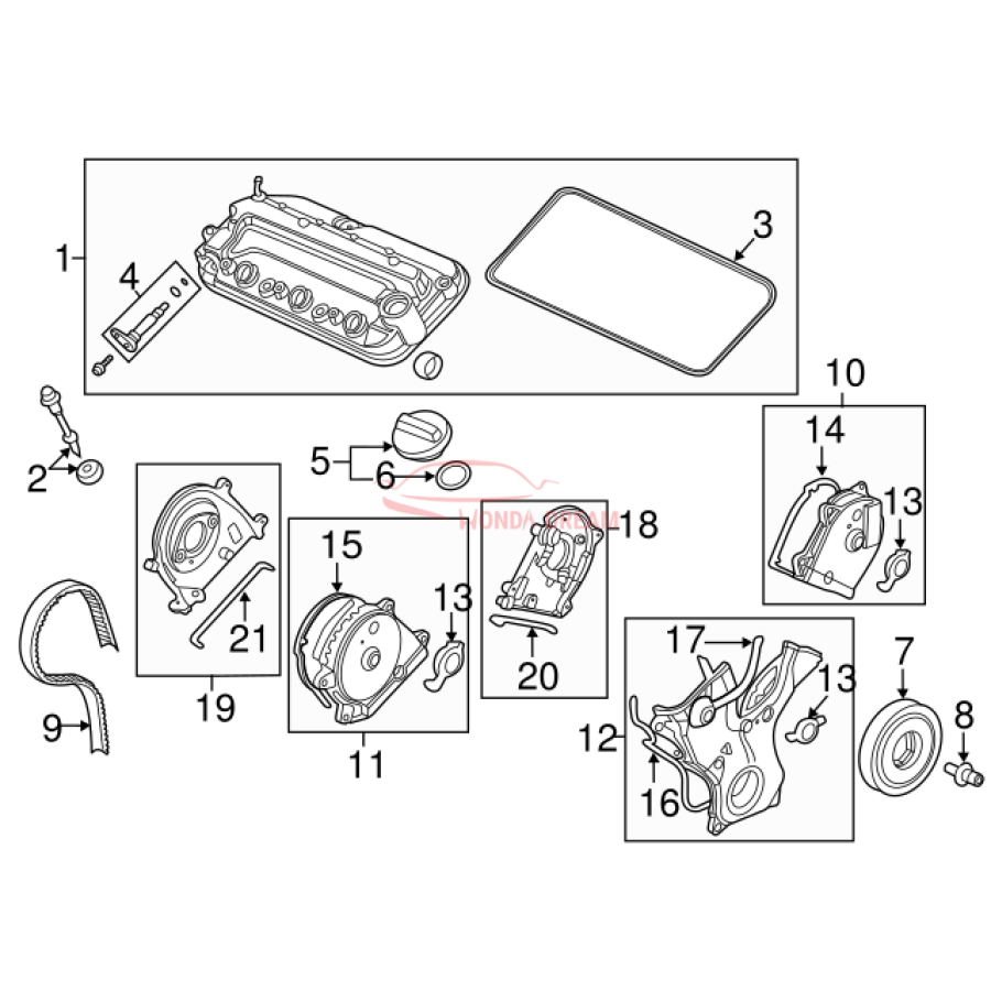 Cover, Rear Cylinder Head (12320-5J6-A00) - 3