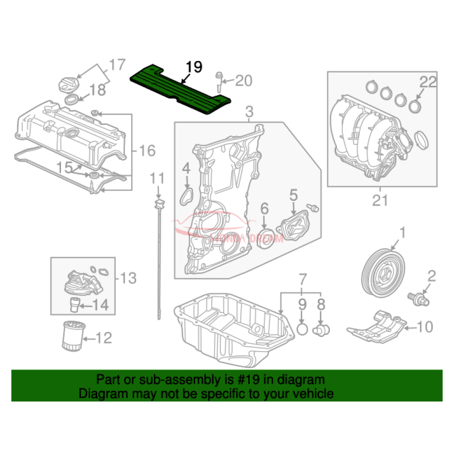 Cover Complete, Engine (12500-R40-A10) - 2