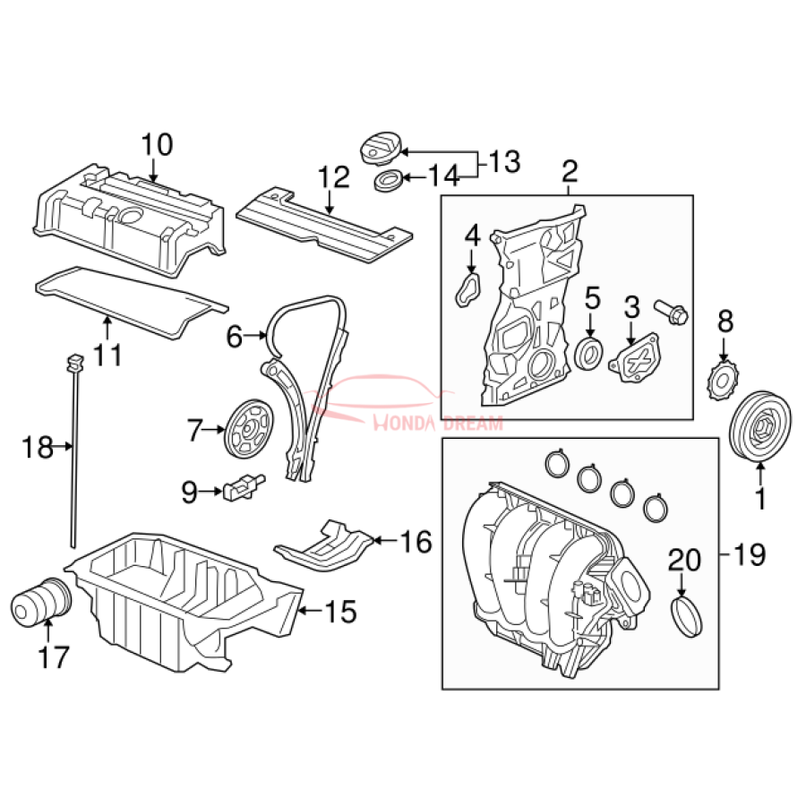 Декоративна накладка клапанної кришки (12500-RX0-A00) - 3