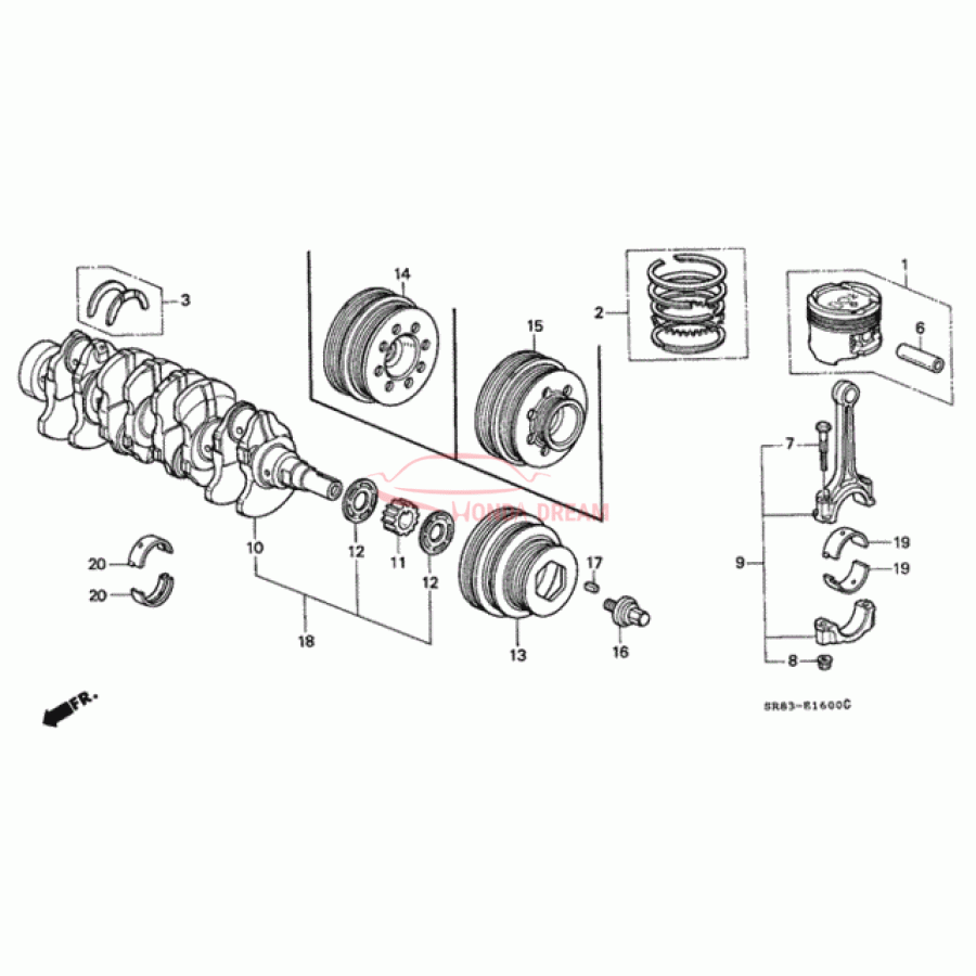 PISTON SET (STD.) (13010-P28-A01) - 1