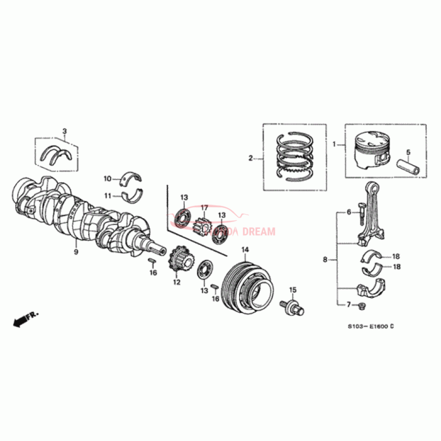 PISTON SET (13010-PHK-000) - 1