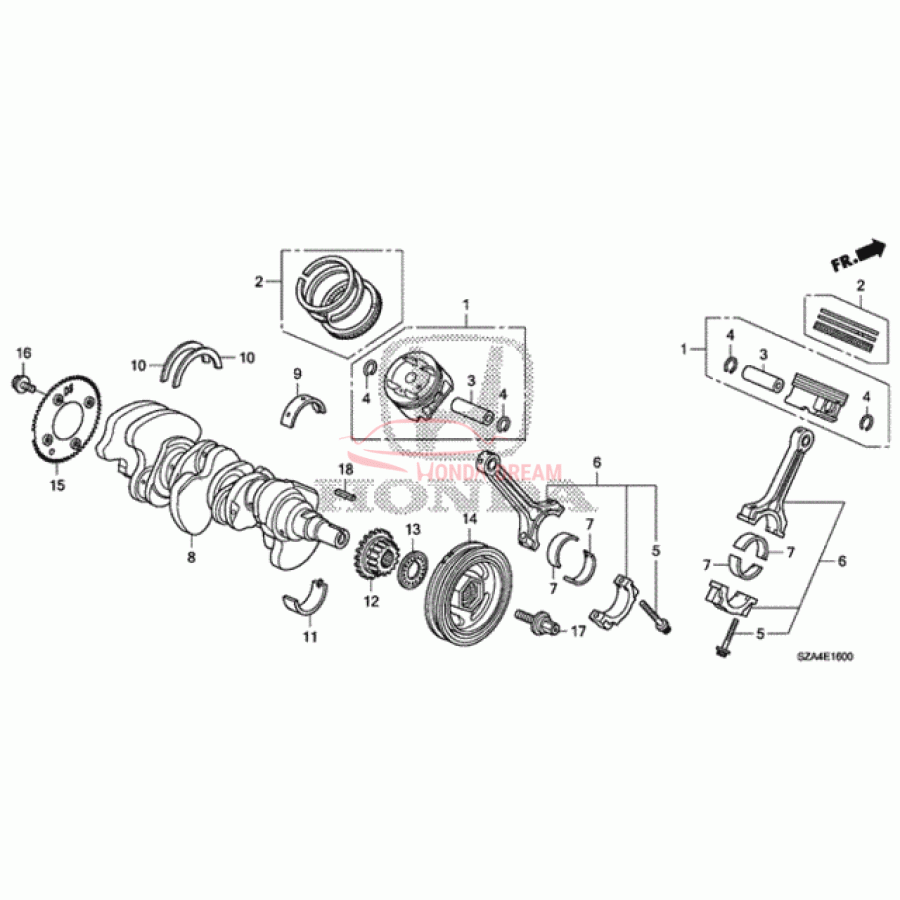 PISTON SET (STD.) (13010-R70-A00) - 1