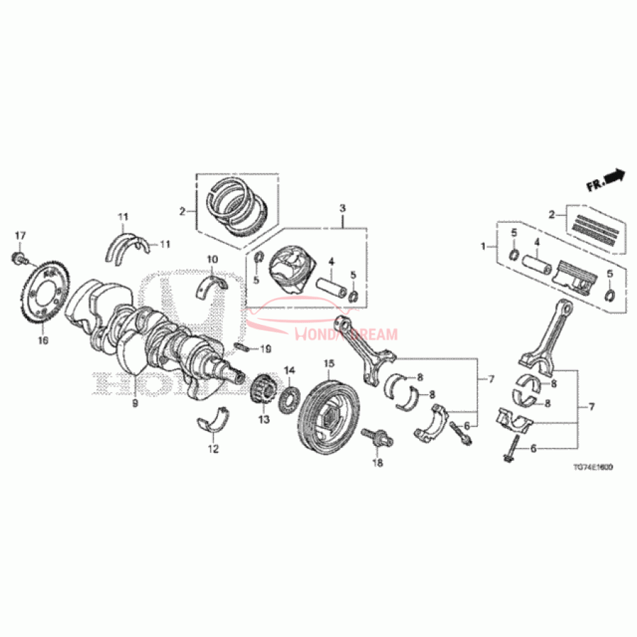 PISTON SET (13010-R9P-A00) - 1