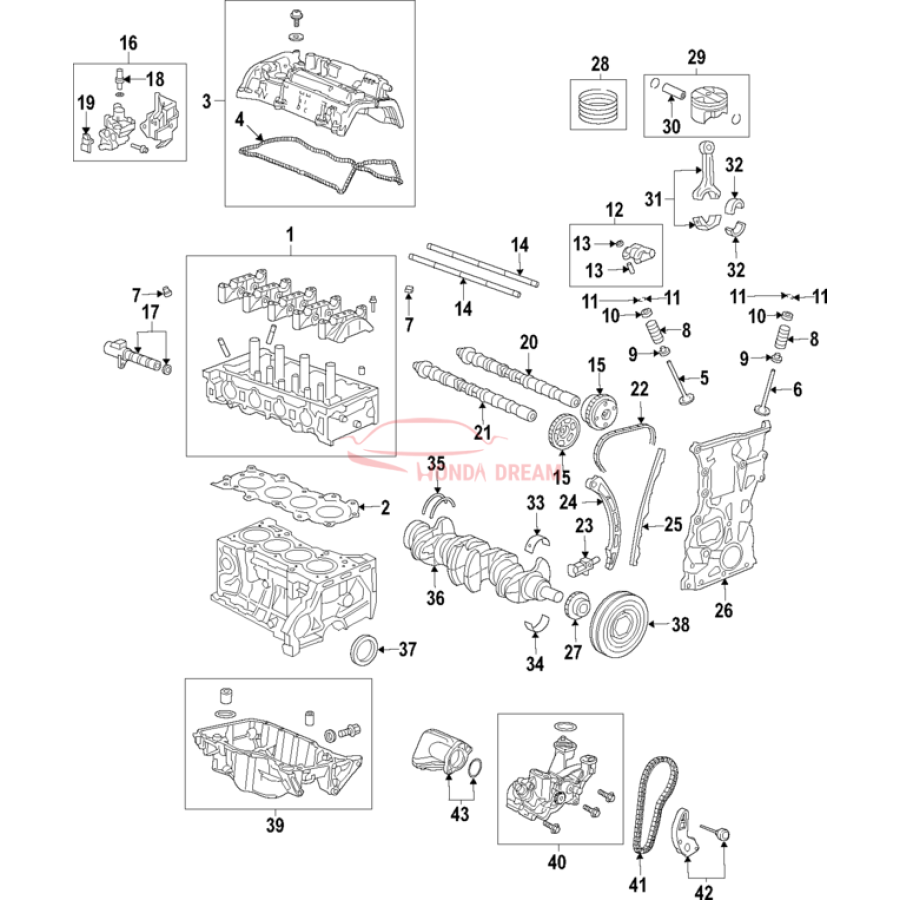 PISTON A SET (13010-RPY-G01) - 1