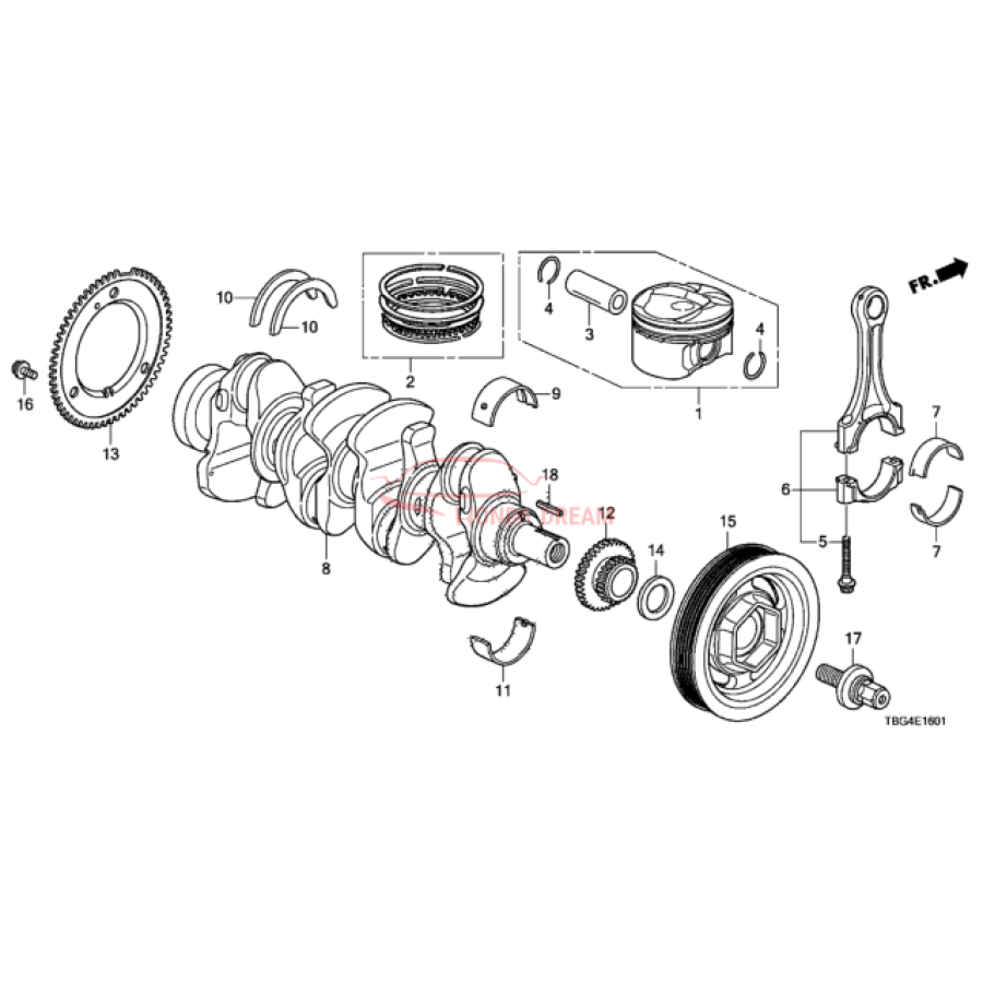 RING SET,PISTON (13011-5BA-A11) - 2