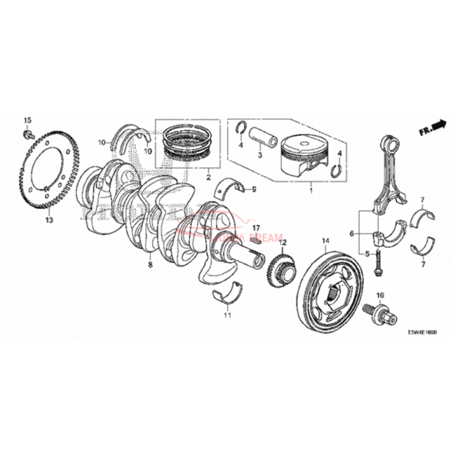 Ring Set, Piston (13011-5K0-A01) - 1