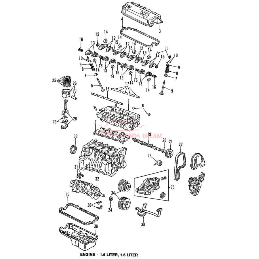 RING SET,PISTON (13011-P04-G02) - 1