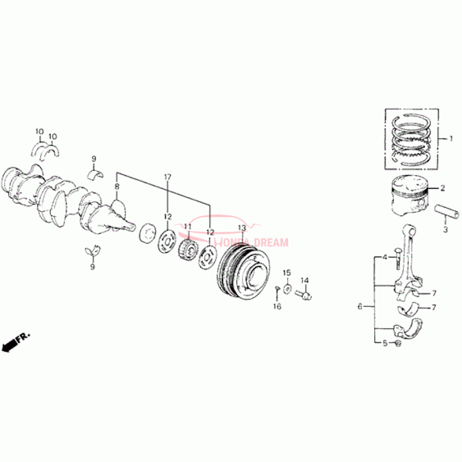 RING SET, PISTON (13011-PM6-G02) - 1