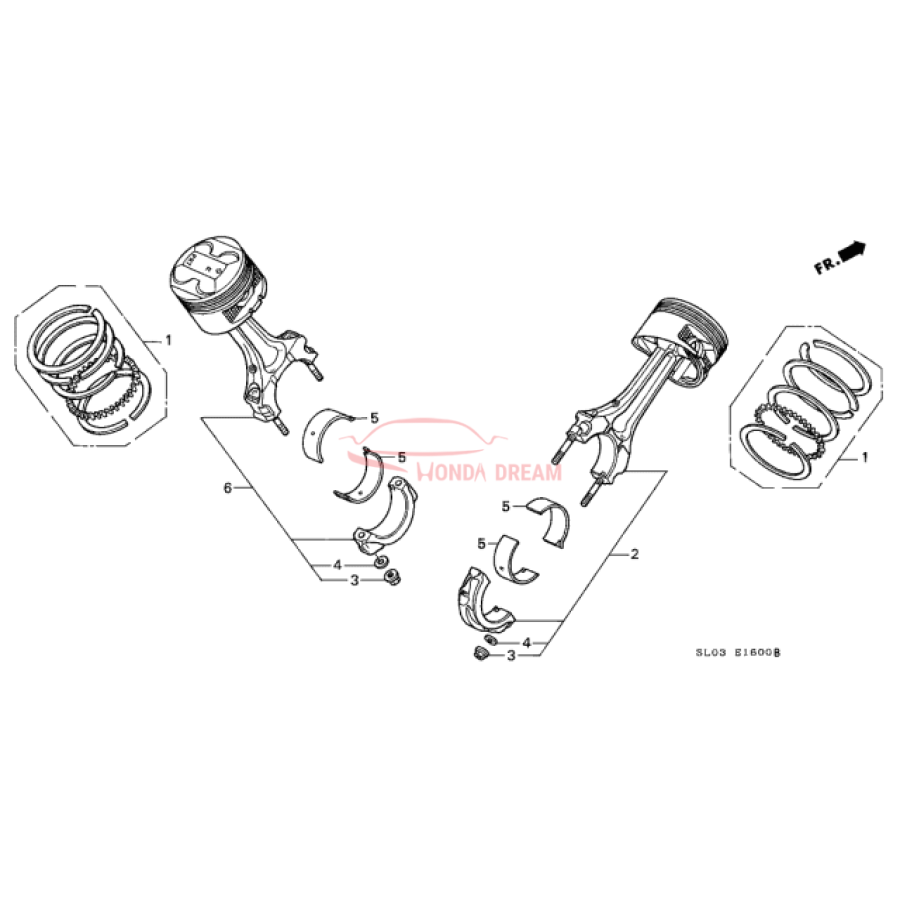 RING SET,PISTON (13011-PR7-A02) - 2