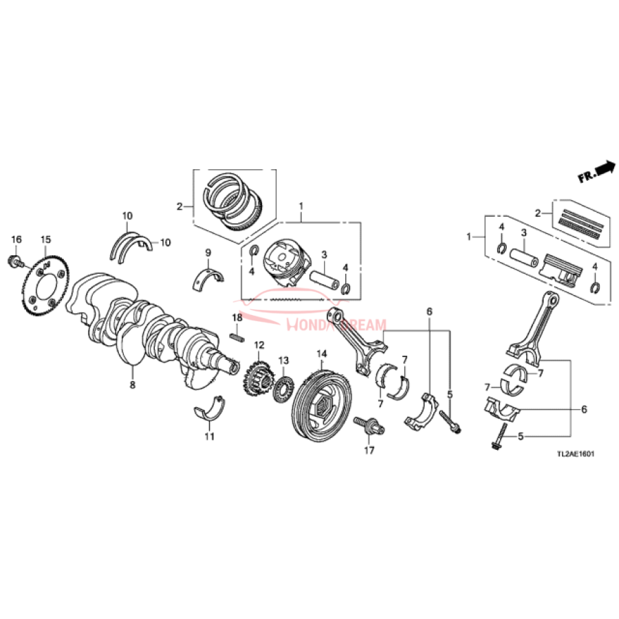 RING SET,PISTON (13011-R70-A11) - 1