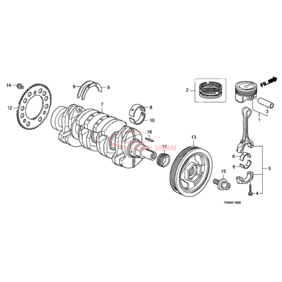 RING SET,PISTON (13011-RB1-004) - 2