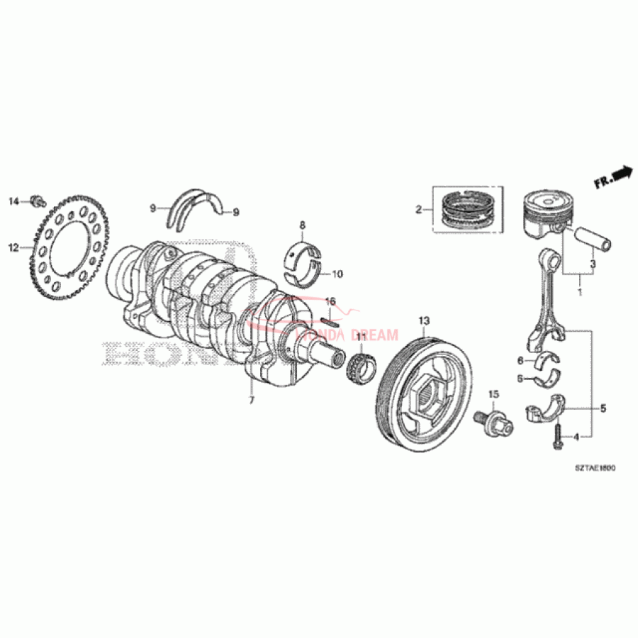 RING SET,PISTON (13011-RB1-006) - 1