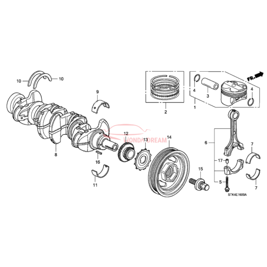 RING SET,PISTON (13011-RWC-A01) - 3