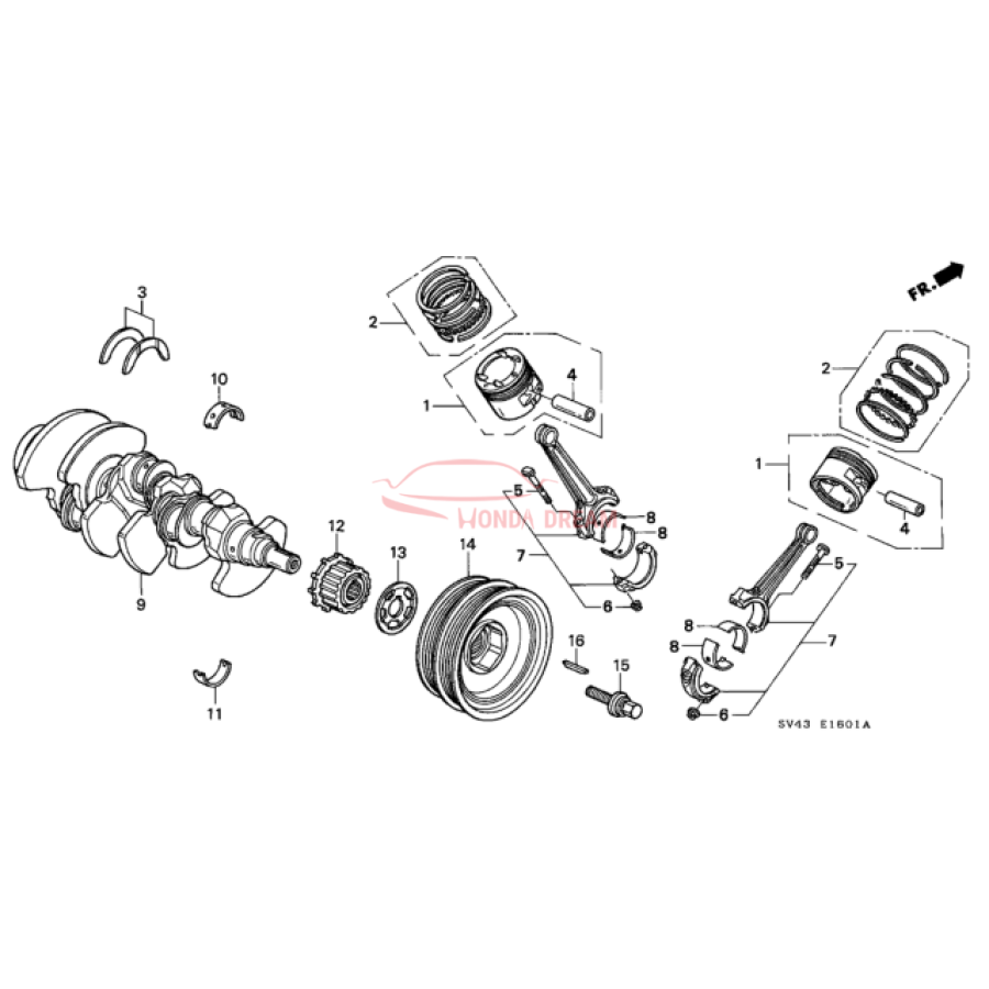 WASHER SET,THRUST (13014-P0G-800) - 2